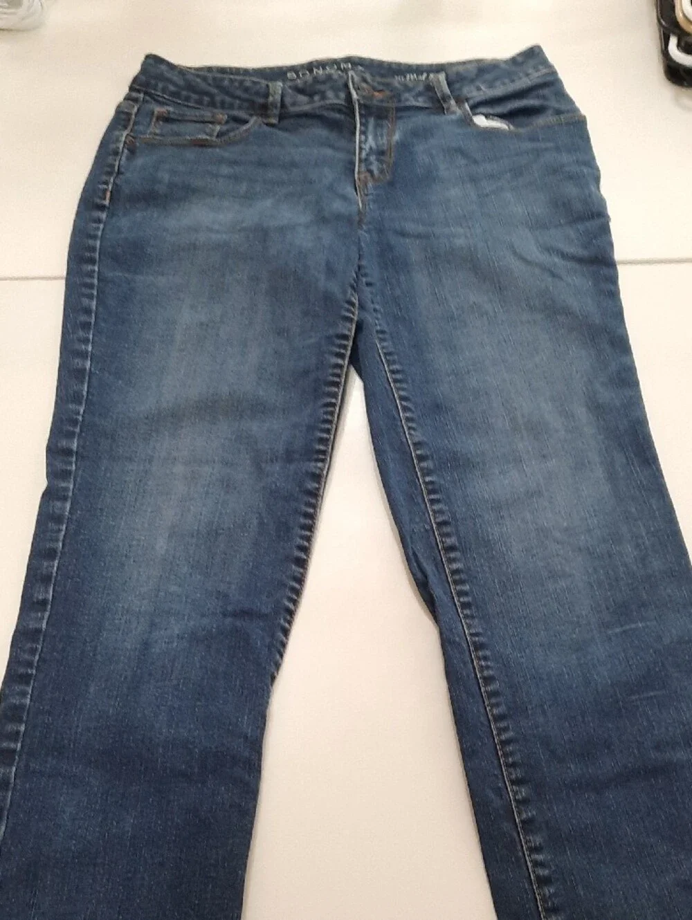Sonoma Dark Wash Two-Tone Straight Leg Jeans - Size 8P